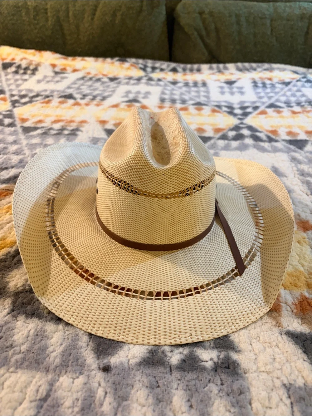 Kid's Ariat Beige Cowboy Straw Hat